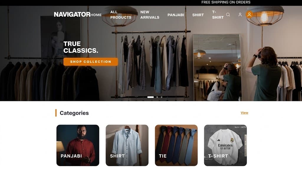 Navigator — Premium Menswear & Fashion E-commerce Platform